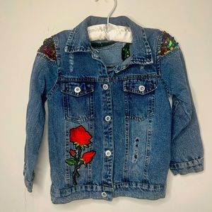 Girl’s Distressed Denim Jacket | Sz 14 | Used Condition